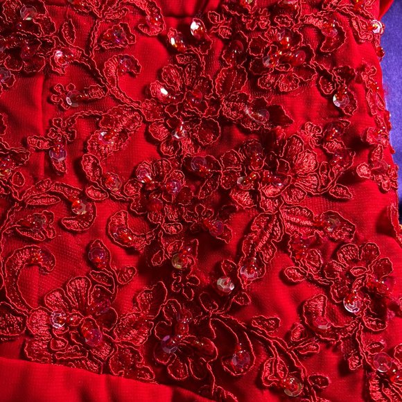 📌JJs House Glamorous Beaded off Shoulder Sleeves Prom - Ball - Evening Gown - Picture 13 of 16